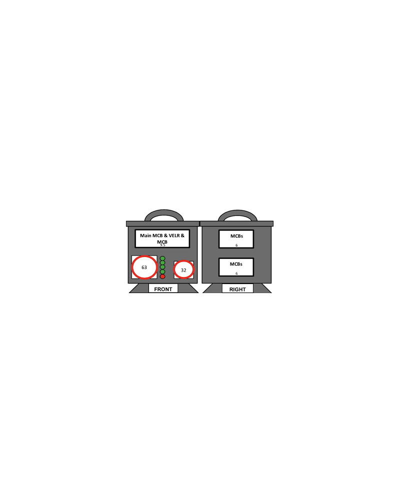 63A 3 Phase Distro - Outputs : 1 x 32/3, 6 x 16a, 3 x Socapex