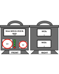 63A 3 Phase Distro - Outputs : 1 x 32/3, 6 x 16a, 3 x Socapex