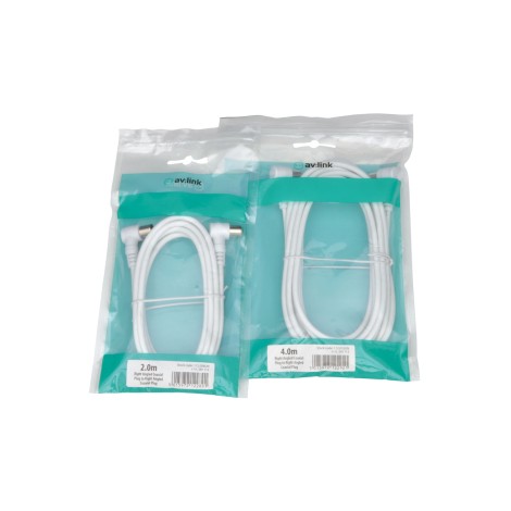AV Link Coaxial Right Angle Plug to Plug Leads