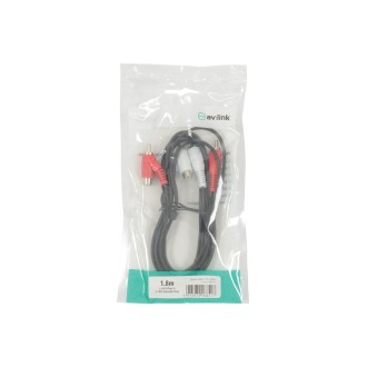 AV Link 2 x RCA Plugs to 2 x Stackable RCA Plugs Lead