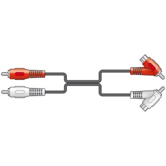 AV Link 2 x RCA Plugs to 2 x Stackable RCA Plugs Lead