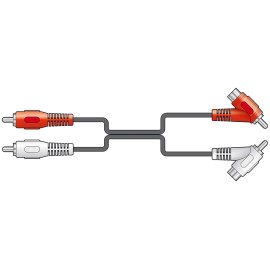 AV Link 2 x RCA Plugs to 2 x Stackable RCA Plugs Lead
