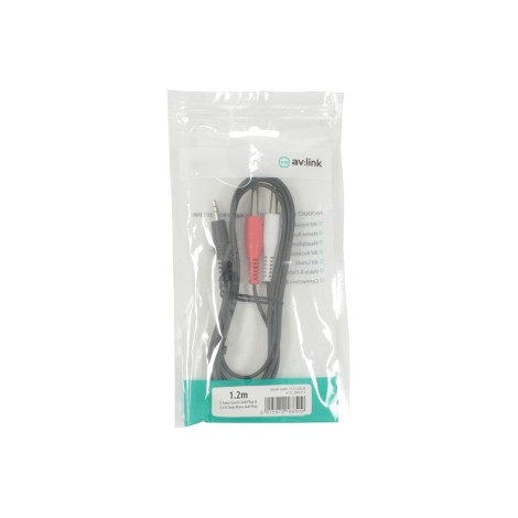 AV Link 3.5mm Stereo Plug to 2 x 6.3mm Mono Plugs Lead