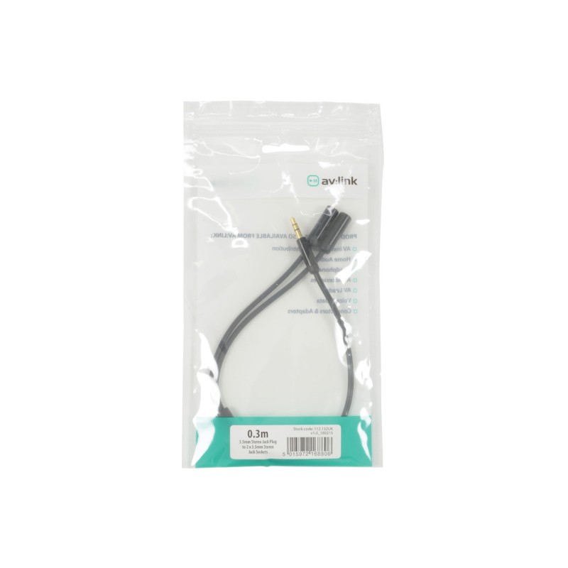AV Link Precision Splitter Lead - 3.5mm Stereo Jack Plug to 2 x