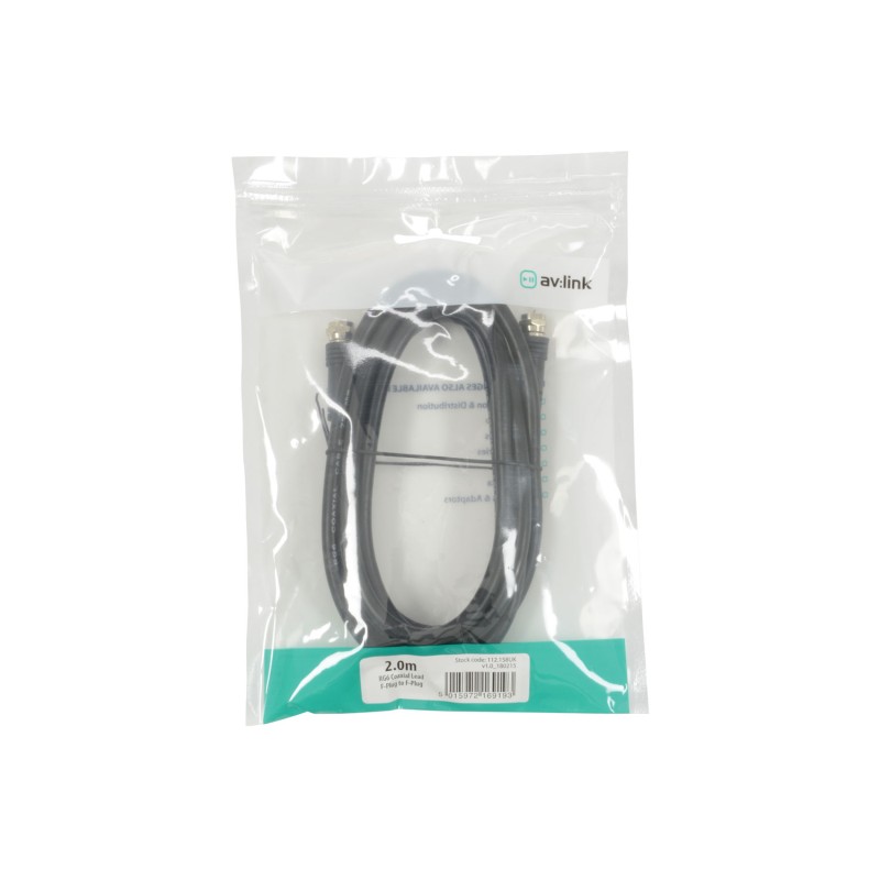 AV Link 75 Ohms RG6 Coaxial F-type Plug to Plug Leads