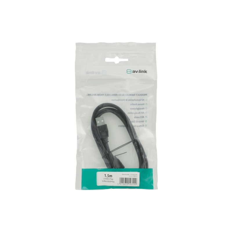 AV Link USB 2.0 Type A Plug to Mini Type B Plug 5Pin Leads