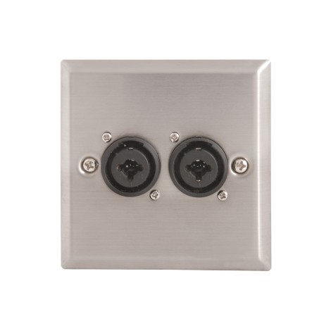 AV Link Steel AV Wallplate with 2 x XLR/Jack Combo Connectors