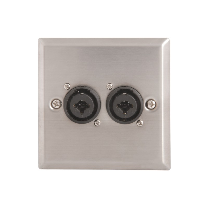 AV Link Steel AV Wallplate with 2 x XLR/Jack Combo Connectors