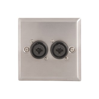 AV Link Steel AV Wallplate with 2 x XLR/Jack Combo Connectors