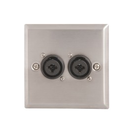 AV Link Steel AV Wallplate with 2 x XLR/Jack Combo Connectors