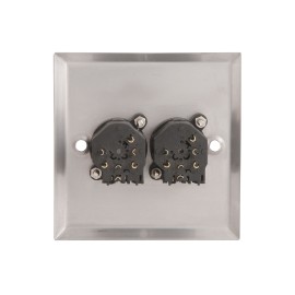 AV Link Steel AV Wallplate with 2 x XLR/Jack Combo Connectors