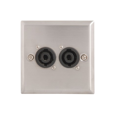AV Link Steel AV Wallplates with 2 x Speaker Connectors