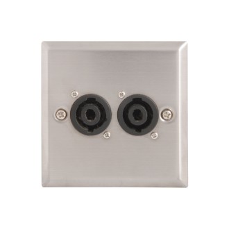 AV Link Steel AV Wallplates with 2 x Speaker Connectors