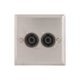 AV Link Steel AV Wallplates with 2 x Speaker Connectors