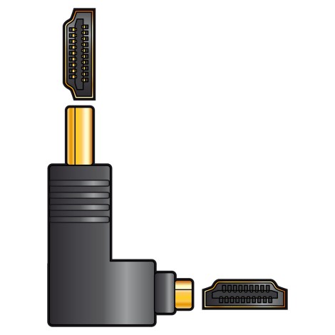 AV Link HDMI Right Angled Coupler Plug to Socket