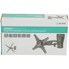 AV Link HQO201 Single Arm Adjustable TV/Monitor Wall Mount