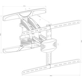 AV Link CC601 Full Motion TV Wall Bracket for Curved Or Flat