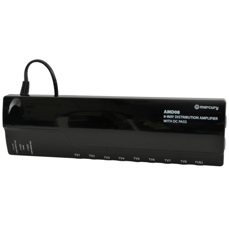 Mercury AMD08 4G Ready VHF/UHF Distribution Amplifiers with DC Pass