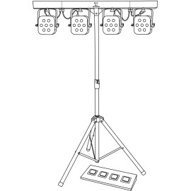 QTX PB-7 High Power Foldable LED Par Bar