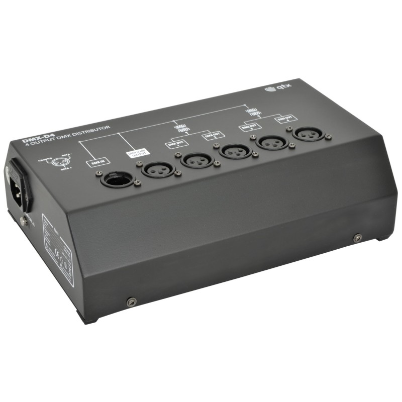 QTX DMX-D4 - 4 WAY DMX BOOSTER/DISTRIBUTOR