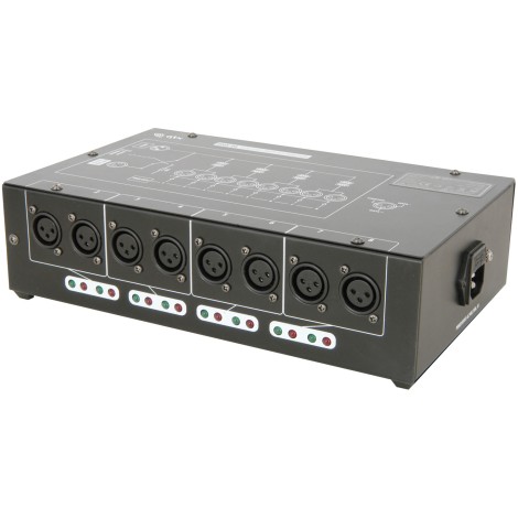 QTX DMX-D8 - 8 Way DMX booster/distributor