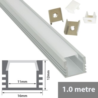 Fluxia AL1-S1612 Aluminium Profiles for LED Tape Installation