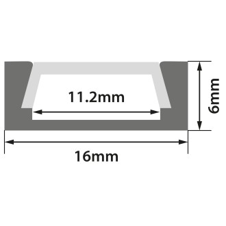 Fluxia AL1-S1606 Aluminium Profiles for LED Tape Installation
