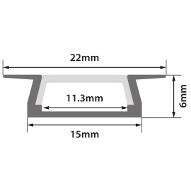 Fluxia AL1-F2206 Aluminium Profiles for LED Tape Installation