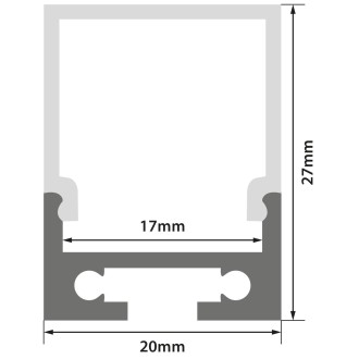 Fluxia AL1-B2620 Aluminium Profiles for LED Tape Installation