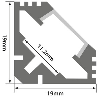 Fluxia AL1-A1919 Aluminium Profiles for LED Tape Installation