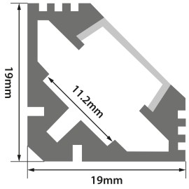 Fluxia AL1-A1919 Aluminium Profiles for LED Tape Installation