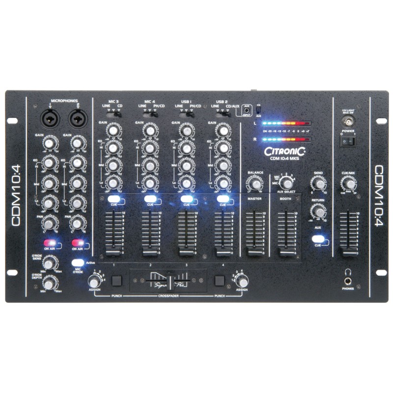 Citronic CDM10:4 MK5 CDM10:4 (MkV) 19" 4 Channel USB Mixer