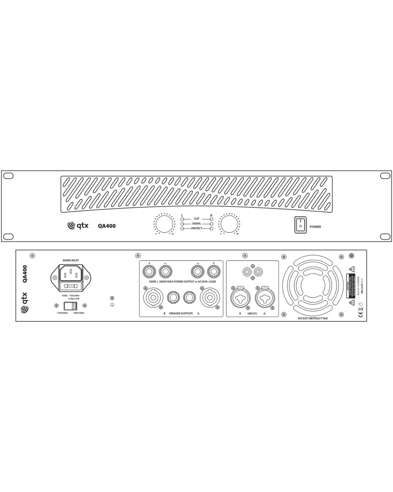 QTX QA400 QA Series Power Amplifiers