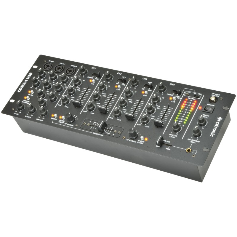 Citronic CDM8:4 USB 14-input 19" Rack DJ Mixer