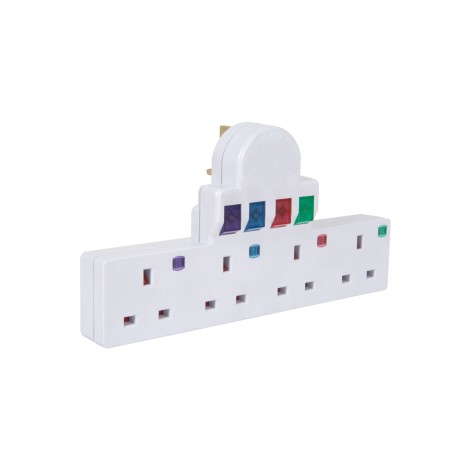 Mercury Plug-in 4 Way Mains Adaptor