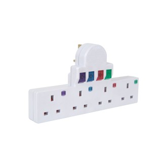 Mercury Plug-in 4 Way Mains Adaptor