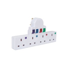 Mercury Plug-in 4 Way Mains Adaptor