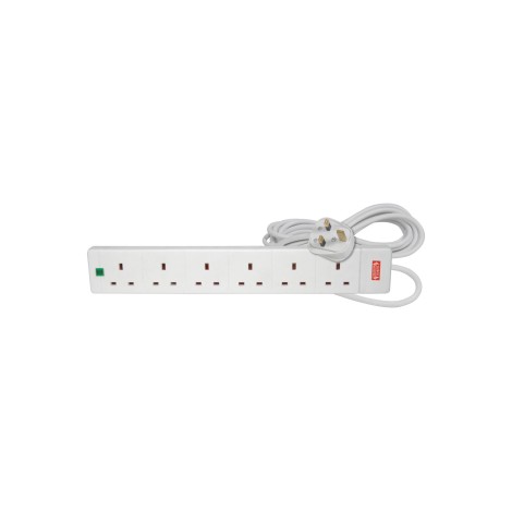 Mercury 6 Gang Extension Leads with Surge Protection