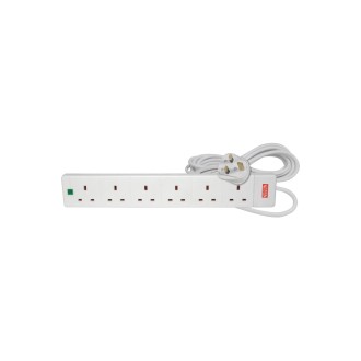 Mercury 6 Gang Extension Leads with Surge Protection