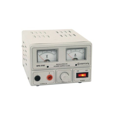 Mercury RPS-V40 Regulated Power Supply with Variable Output Voltage 0-20V/2A Max