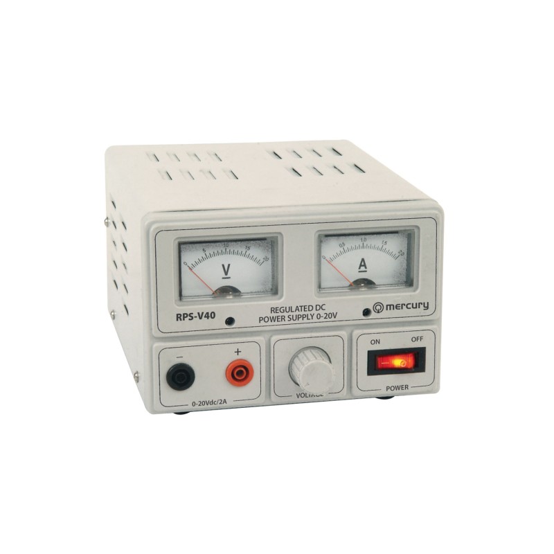 Mercury RPS-V40 Regulated Power Supply with Variable Output Voltage 0-20V/2A Max