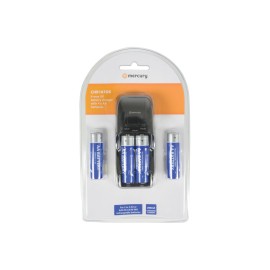 Mercury CHR187UK 4 Way UK Battery Charger with 4 AA Batteries
