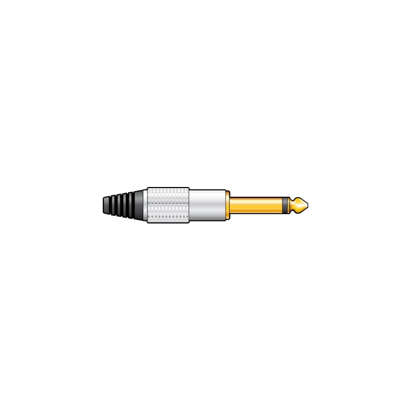 QTX 6.3mm Jack plug, aluminium cover- mono,  750.165UK