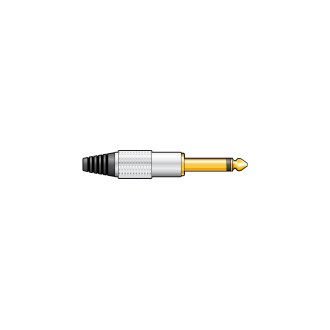 QTX 6.3mm Jack plug, aluminium cover- mono,  750.165UK