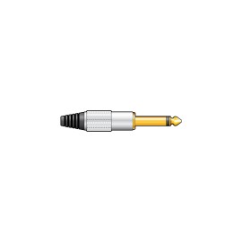 QTX 6.3mm Jack plug, aluminium cover- mono,  750.165UK