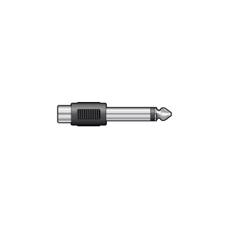 QTX 6.3mm Mono Jack Plug to RCA Phono Socket