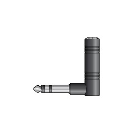 QTX Right Angle 6.3mm Stereo Jack Plug to 6.3mm Stereo Jack Socket