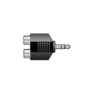 QTX 3.5mm Stereo Jack Plug to 2 x RCA Phono Sockets