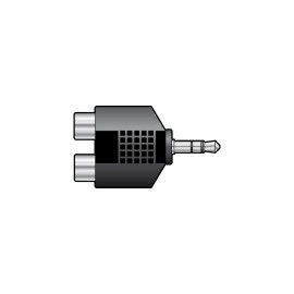 QTX 3.5mm Stereo Jack Plug to 2 x RCA Phono Sockets