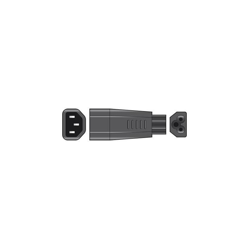 Mercury IEC Plug to Cloverleaf Plug Adaptor (C14 to C5)